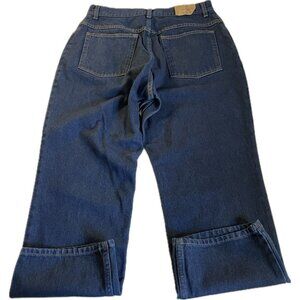 LL Bean Original Relaxed Fit Denim Blue Jeans Womens 16 Petite New